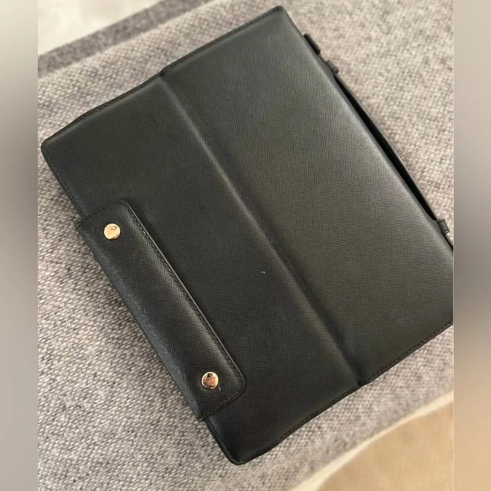 Tory Burch Black Leather iPad/Tablet Cover